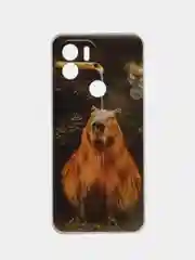 Коричневый силиконовый чехол на Xiaomi Redmi A1+/Redmi A2+/Poco C51/C50 (Редми A1 Плюс/Редми А2 Плюс)