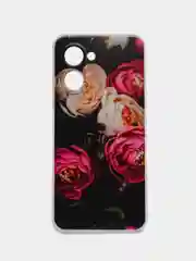 Кораллово-розовый силиконовый чехол на Realme C33 (Реалми С33)