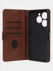 Коричневый чехол-книжка GQ Lite для Infinix Hot 40i / Infinix Smart 8 из высококачественной кожи