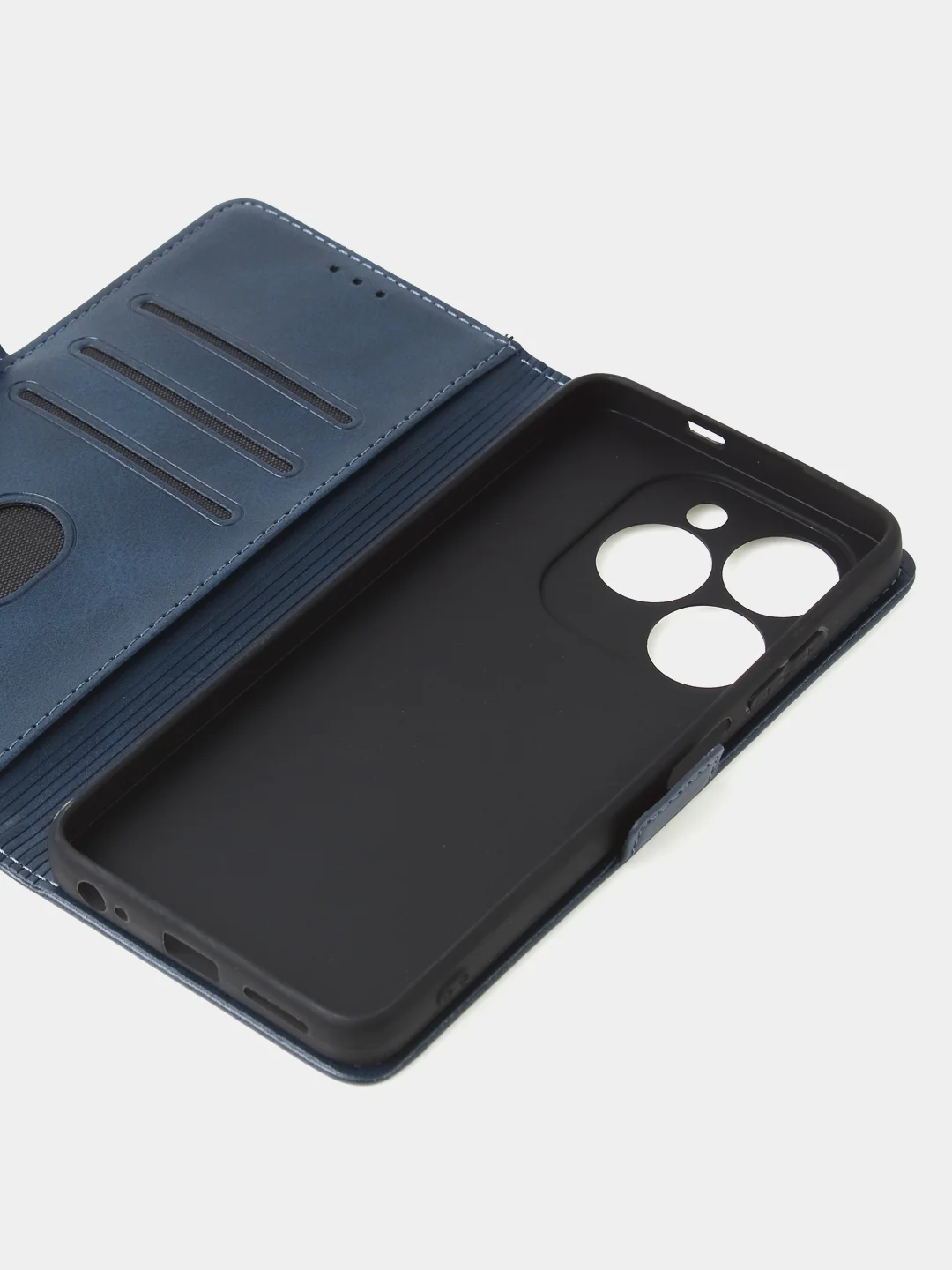 Синий чехол-книжка GQ Lite для Infinix Hot 40i / Infinix Smart 8 из высококачественной кожи