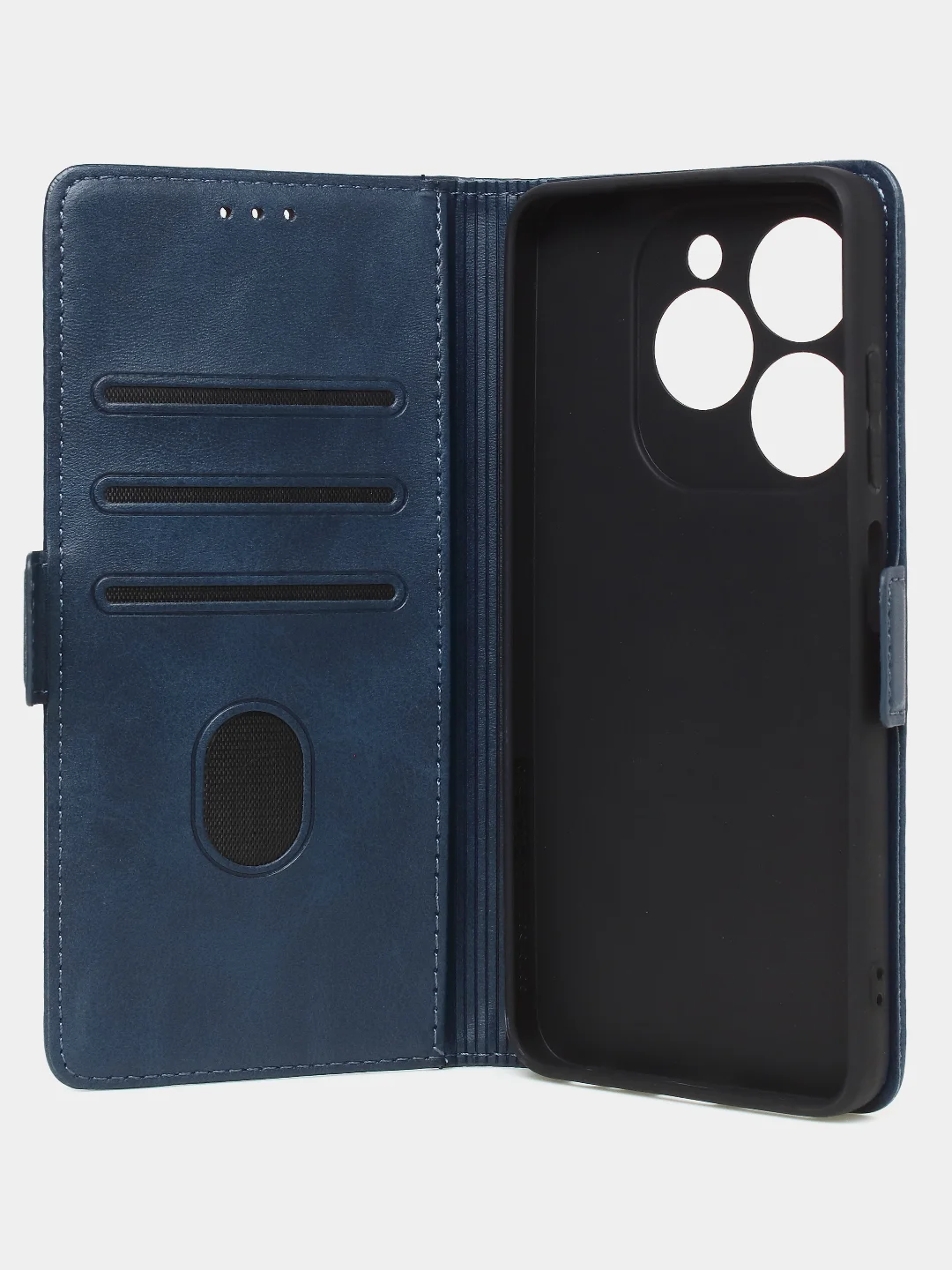 Синий чехол-книжка GQ Lite для Infinix Hot 40i / Infinix Smart 8 из высококачественной кожи