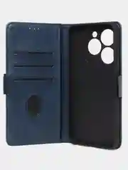 Синий чехол-книжка GQ Lite для Tecno Spark GO 2024 / Tecno Pop 8 из высококачественной кожи