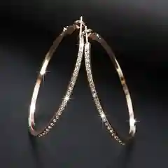 Золотой серьги кольца женские, со стразами