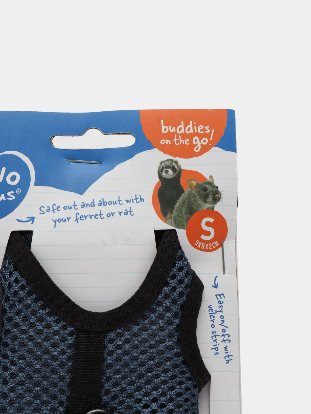 Шлейка для грызунов DUVO+ "Walking Vest", синяя, S
