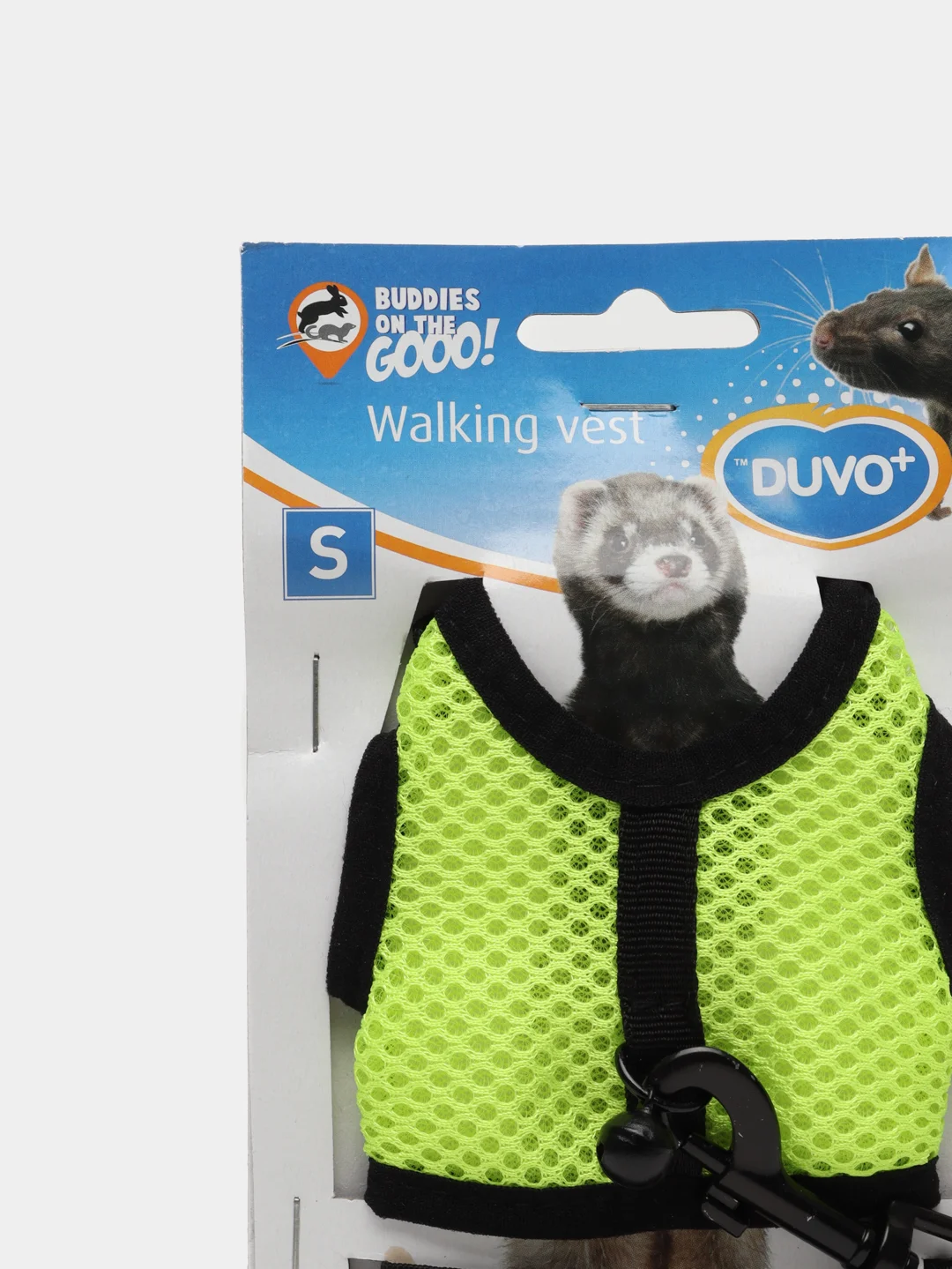 Шлейка для грызунов DUVO+ "Walking Vest", желто-зеленый, S