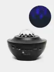 Черный ночник-проектор звёздного неба "Планетарий", Bluetooth, с музыкой и пультом