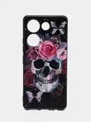 Тёмно-бордовый силиконовый чехол для Tecno Camon 20 Pro 4G, Camon 20 4G, с принтом, с рисунком