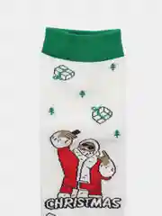 Белый носки новогодние мужские, с новогодним принтом