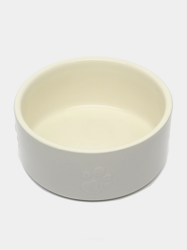 Миска керамическая для собак SCRUFFS "Icon Dog Food", светло-серая, 19 х 19 х 8 см, 1600 мл