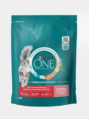 Сухой корм Purina One для стерилизованных кошек, с лососем и пшеницей, 200 г