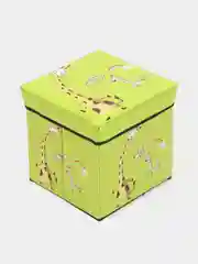 Зеленый складной пуф-ящик с крышкой, для хранения игрушек