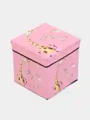 Розовый складной пуф-ящик с крышкой, для хранения игрушек