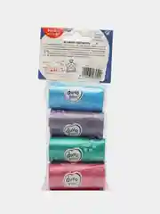 Пакеты для уборки за собакой DUVO+ "Лапки", разноцветные, 33 х 20 см, 4 x 20 шт