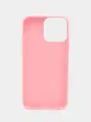 Розовый чехол для iPhone 13 Pro Max (Айфон 13 Про Макс), силиконовый, цветной, матовый