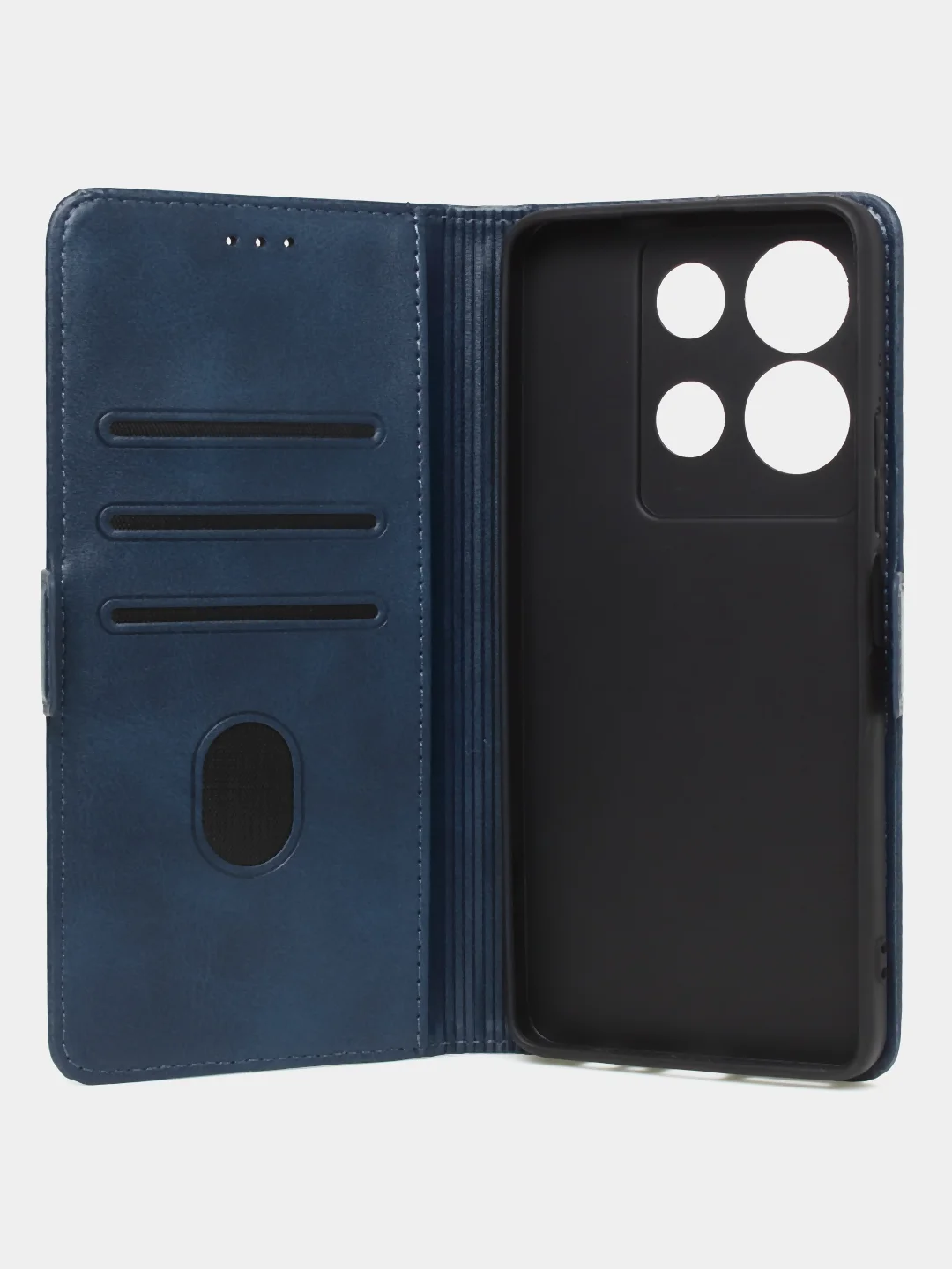 Синий чехол-книжка GQ Lite для Infinix Note 30 (4G) / (5G) из высококачественной кожи