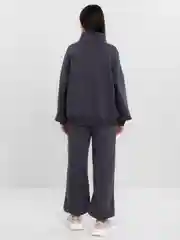 Угольный женский спортивный костюм, с флисом, двойка, на молнии