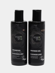 Набор для мужчин подарочный Blackwood & Mint бодрящий: шампунь и гель для душа