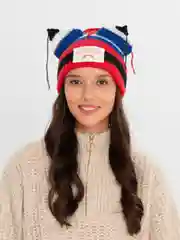 Разноцветный шапка женская вязаная, плюшевая с ушками, шапка вязаная аниме, Стрей Кидс, шапка корейская