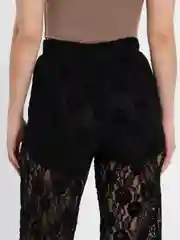 Черный прозрачные брюки, женские, палаццо, с кружевом Sharmin