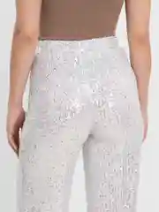 Белый женские брюки с пайетками