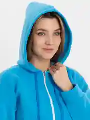 Голубой спортивный костюм женский, на молнии