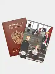 Прозрачный обложка на паспорт k-pop, аниме Наруто, Атака титанов, Дангонранпа, Бродячие псы и другие