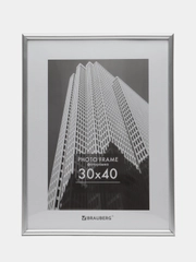 Рамка для фотографий на стену Brauberg Original А3, пластик, серебристая, 30 х 40 см