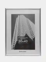 Рамка для фотографий на стену Brauberg Original А3, пластик, серебристая, 30 х 40 см