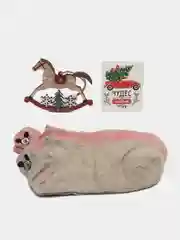 Красный подарочный набор с носочками "Коняшка-карусель", мужчинам/ женщинам