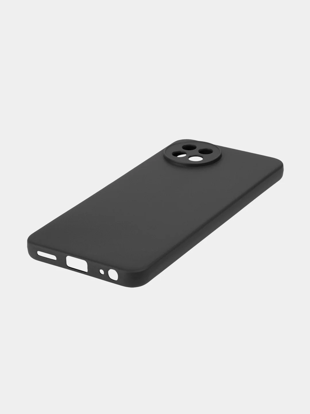 Черный чехол для Itel S23 силиконовый BROSCORP матовый тонкий с бортиком- защитой вокруг камер