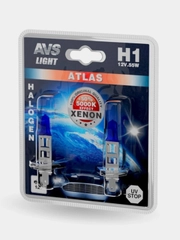 Галогенная лампа AVS ATLAS, 5000К, H1, 12V, 55W, 2 шт