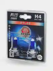 Галогенная лампа AVS ATLAS 5000К, H4, 24V, 75/70W, 2шт