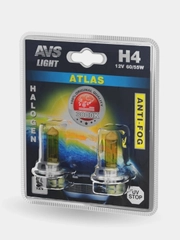 Галогенная лампа AVS /ATLAS ANTI-FOG/желтый H4.12V.60/55W.2шт.