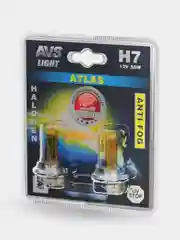Галогенная лампа AVS ATLAS ANTI-FOG, желтый, H7, 12V, 55W, 2шт