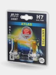 Галогенная лампа AVS /ATLAS ANTI-FOG/желтый H7. 24V.70W.2шт.