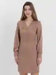 Коричневый платье женское, с длинным рукавом