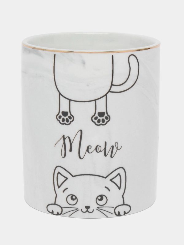 Керамический органайзер Meow, серый, 8 х 9,5 см