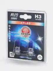 Галогенная лампа AVS ATLAS 5000К, H3, 12V, 55W, 2шт