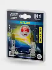 Галогенная лампа AVS ATLAS ANTI-FOG, желтый, H1, 12V, 55W, 2шт