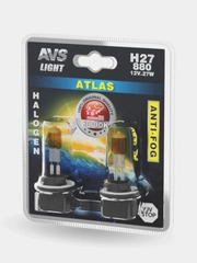 Галогенная лампа AVS ATLAS ANTI-FOG, желтый, H27/880, 12V, 27W, 2шт