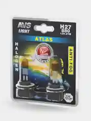 Галогенная лампа AVS ATLAS ANTI-FOG, желтый, H27/880, 12V, 27W, 2шт