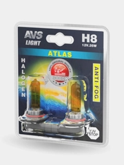 Галогенная лампа AVS ATLAS ANTI-FOG, желтый, H8, 12V, 35W, 2шт