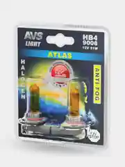 Галогенная лампа AVS ATLAS ANTI-FOG, желтый, HB4/9006, 12V, 55W, 2шт