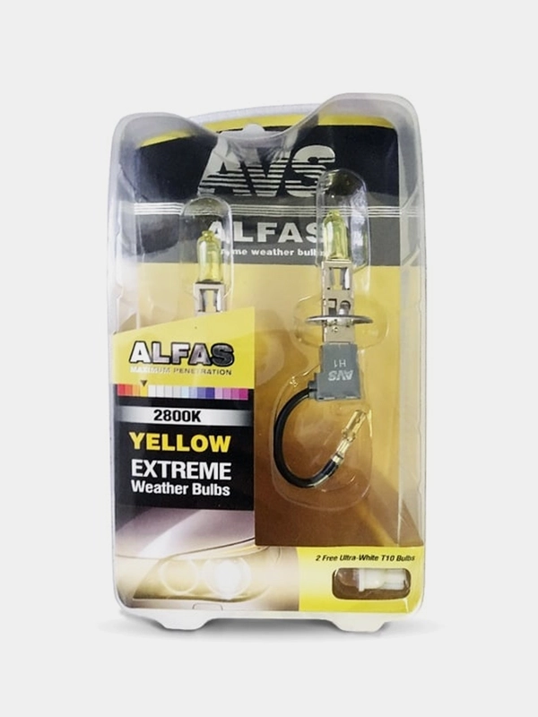 Газонаполненные лампы AVS ALFAS Extreme Weather 2800К H1 12V 85W, комплект 2+2 (T-10) шт.