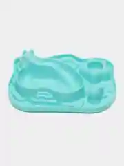 Бирюзовый детская тарелка с секциями Wowbottles, с нескользящими ножками, тарелочка для кормления