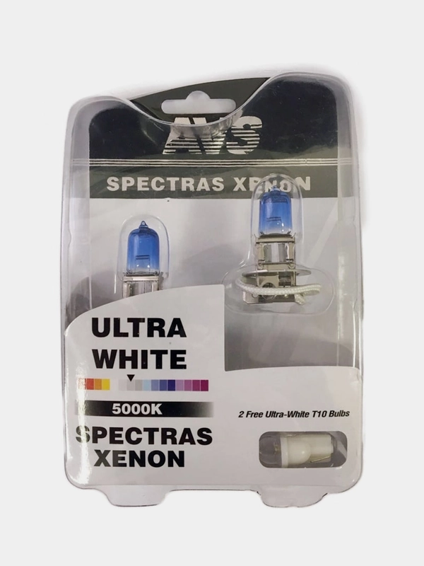 Газонаполненные лампы AVS SPECTRAS Xenon 5000K H3 12V 75W, комплект 2+2 (T-10) шт.