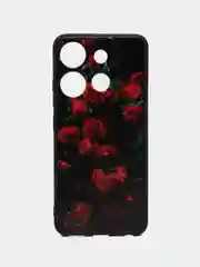 Оранжевый силиконовый чехол для Infinix SMART 7, с принтом, с рисунком, Инфиникс Смарт 7