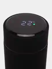 Черный термос вакуумный, с датчиком температуры, LED-дисплей, 0.5 л