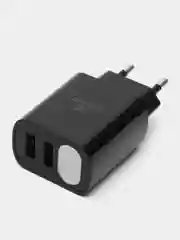 Черный сетевое зарядное устройство, 2 USB