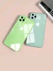 Мятный чехол стеклянный для айфон